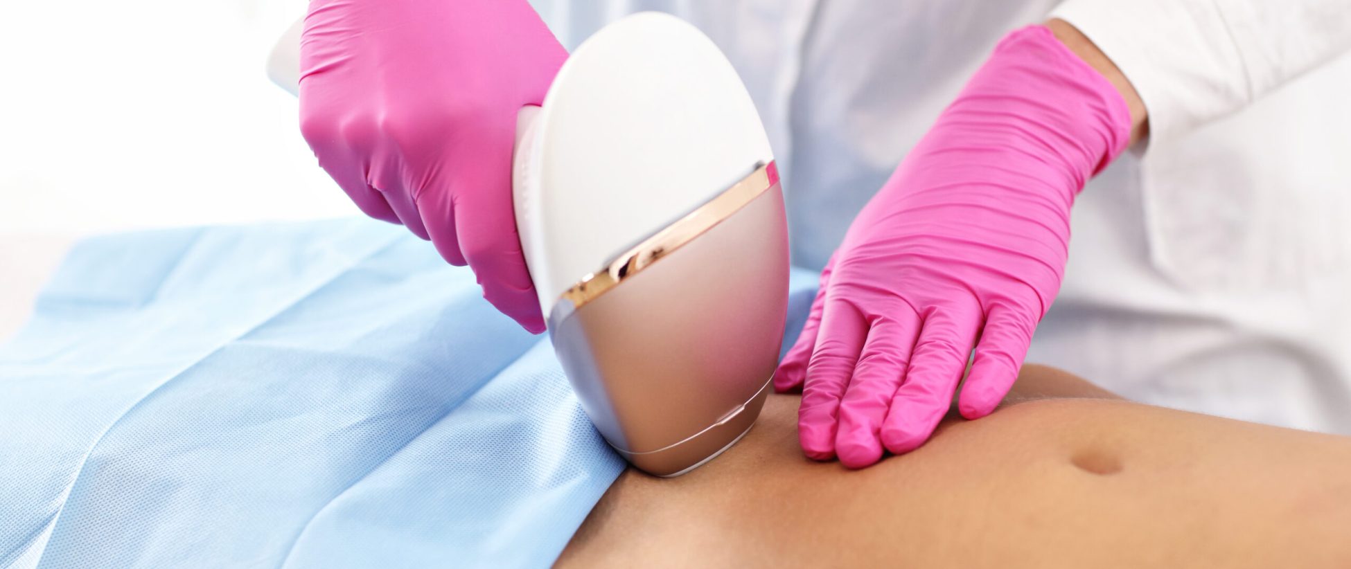 Picture of adult woman having laser hair removal in professional beauty salon